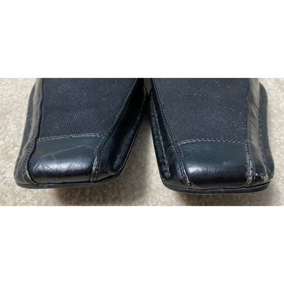 B&W Classic Black Leather Embroidered Square Toe Slip On Casual Dress Shoes 10.5 main image 9